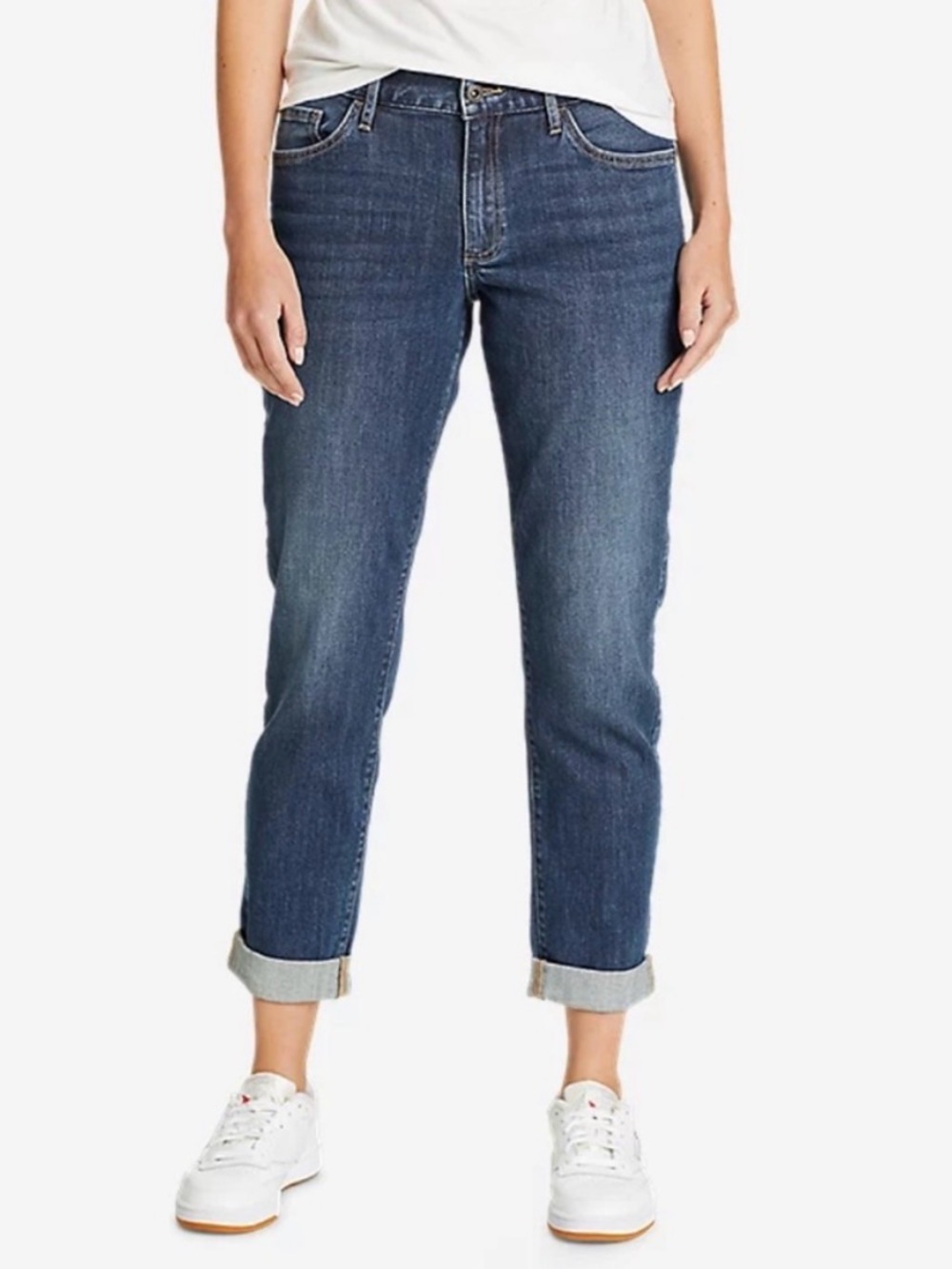 Women’s Eddie Bauer Boyfriend Slim Fit Medium Wash Denim Jeans Size 16 *READ*